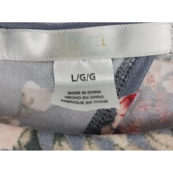 Flora Nikrooz Silky Floral Shorts Cami 2-Piece Pajama Set Sz‎ L Grey Feminine - Picture 7 of 7